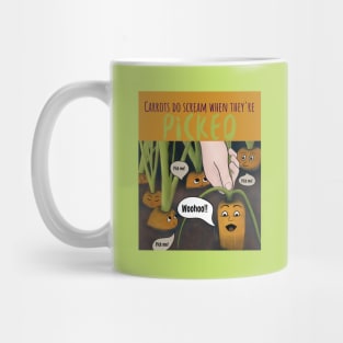 Carrots Do Scream When They’re Picked – funny carrot cartoon Mug